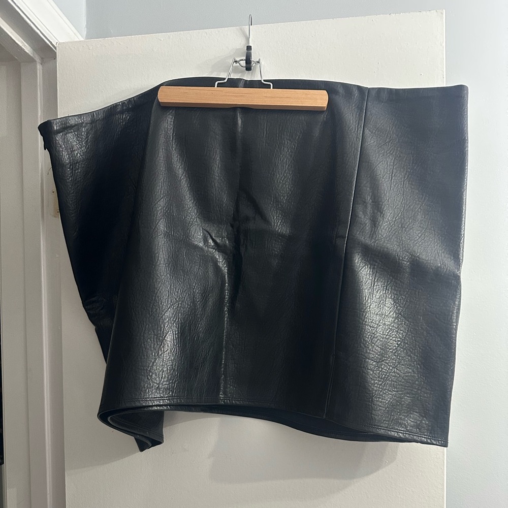 Old Navy Asymmetrical Black Leather Skirt